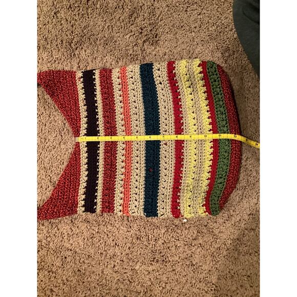 The Sak Crochet Stripe Shoulder Bag Red Blue Boho Hobo‎ Purse - Picture 7 of 8